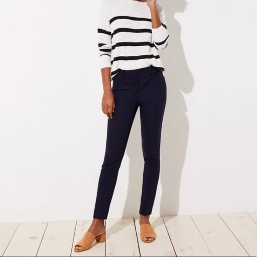 LOFT Marissa Skinny Ankle Black Dress Pants Size 4